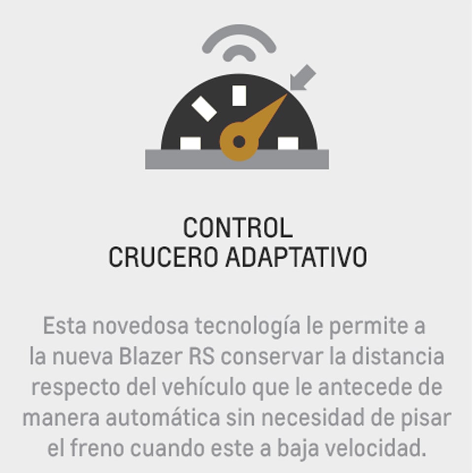 La SUV Chevrolet Blazer RS cuenta con tecnología de control crucero