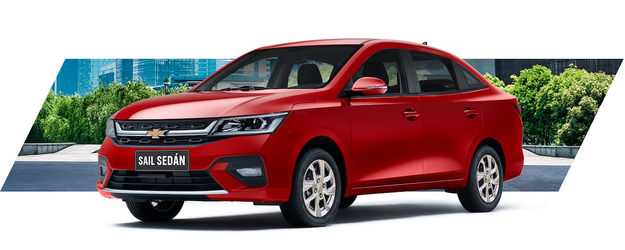 Chevrolet Sail Sedán rojo, auto compacto con diseño moderno y eficiente, ideal para la ciudad